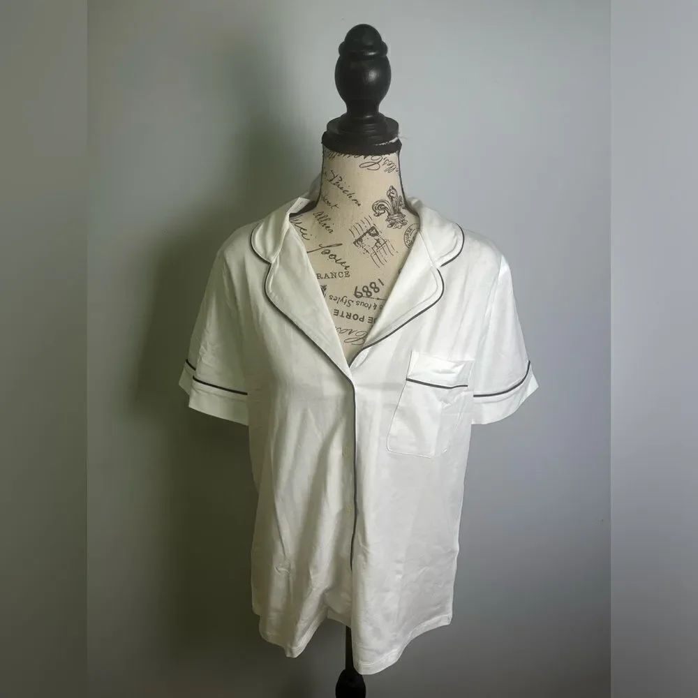 J.Crew Short-sleeve pajama shirt in dreamy cotton blend new size S